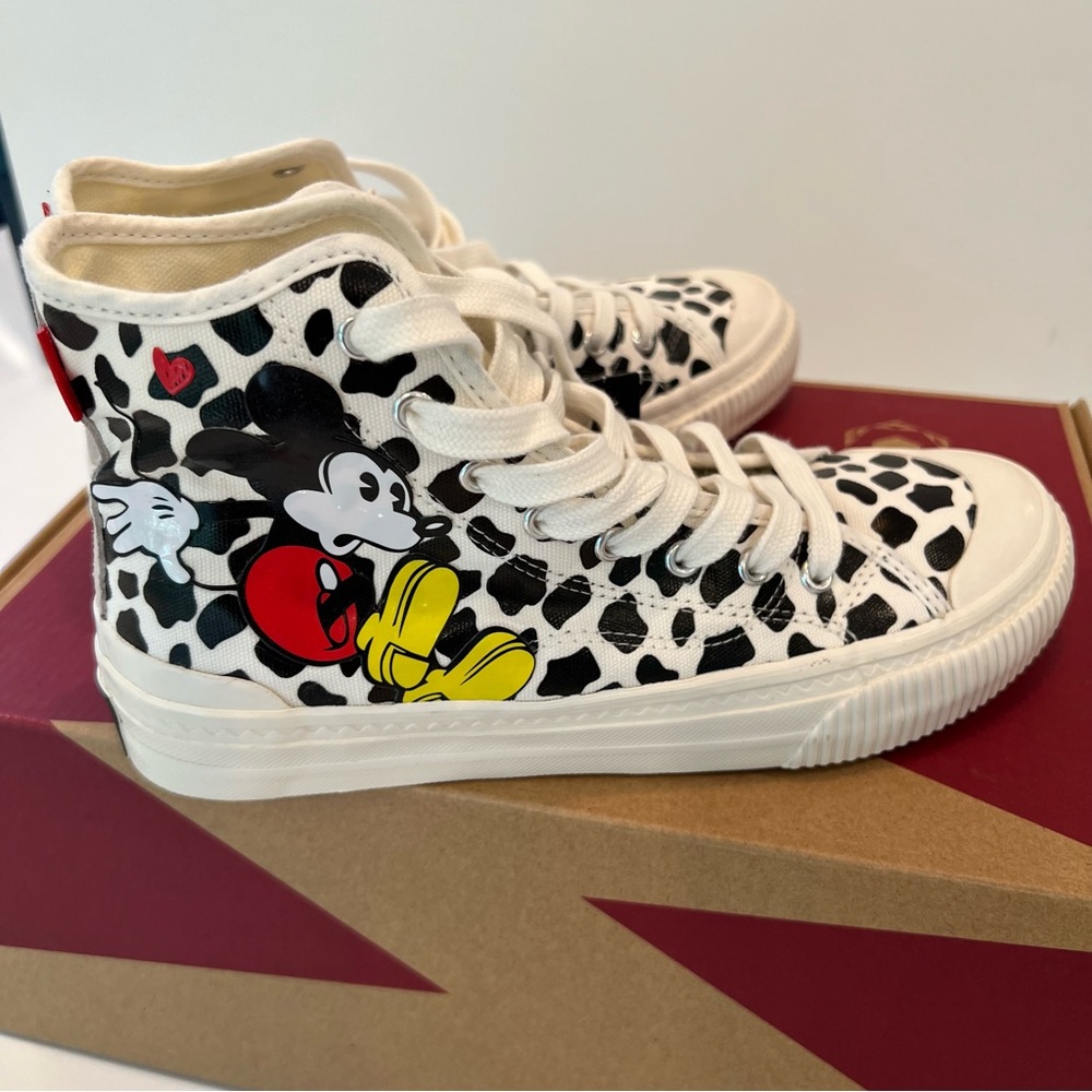 New Moa Concepts High Top Disney Sneakers Sz 37 / W6.5 / M5 Shoes Mickey Mouse - Picture 5 of 9